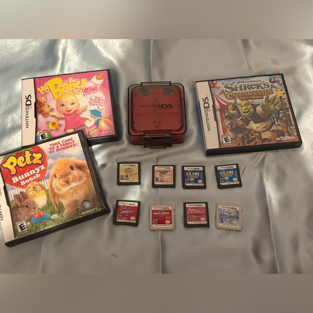 Nintendo DS Game Collection with Red Case